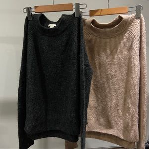 H&M sweaters (black&pink)